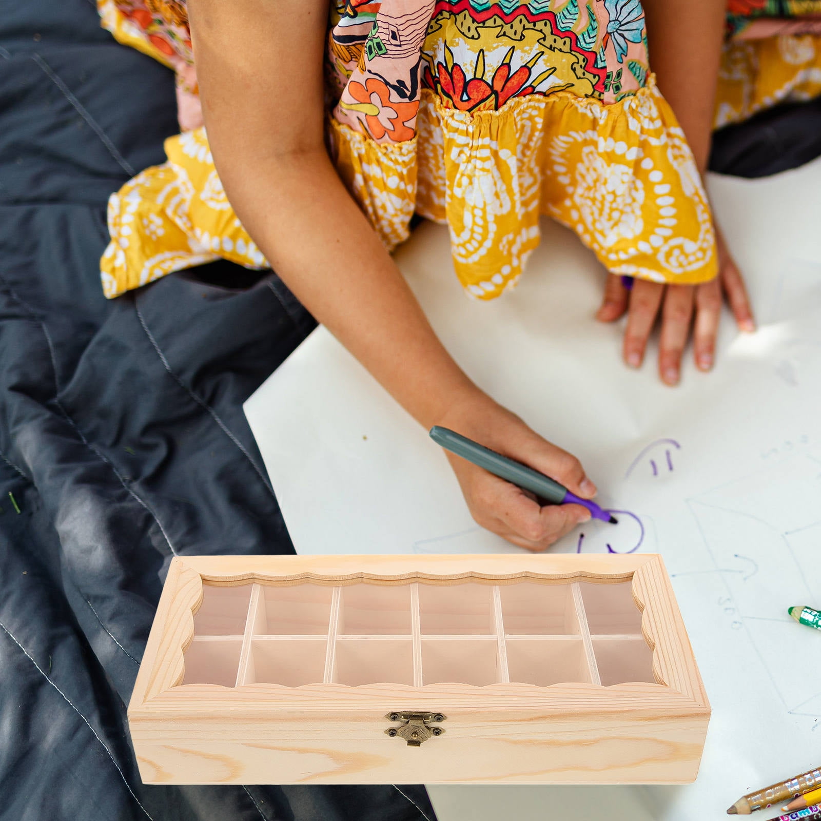 FESTFENDS 1Pack Craft Box in Transparent for Home Decor and Diy Projects