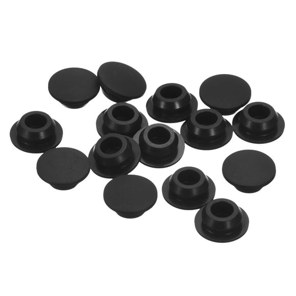Unique Bargains 15pack Silicone Plugs, Rubber Round Snap in Locking Hole Plugs Waterproof Hole Plug for 10-10.5mm Hole, Black