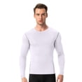 thumbnail image 2 of Men's Compression Shirt Long Sleeve, Athletic Workout T-Shirt & Active Sport Top, Muscle Support Baselayer for Running, Gym, Fitness Training & Cold Weather White M, 2 of 9