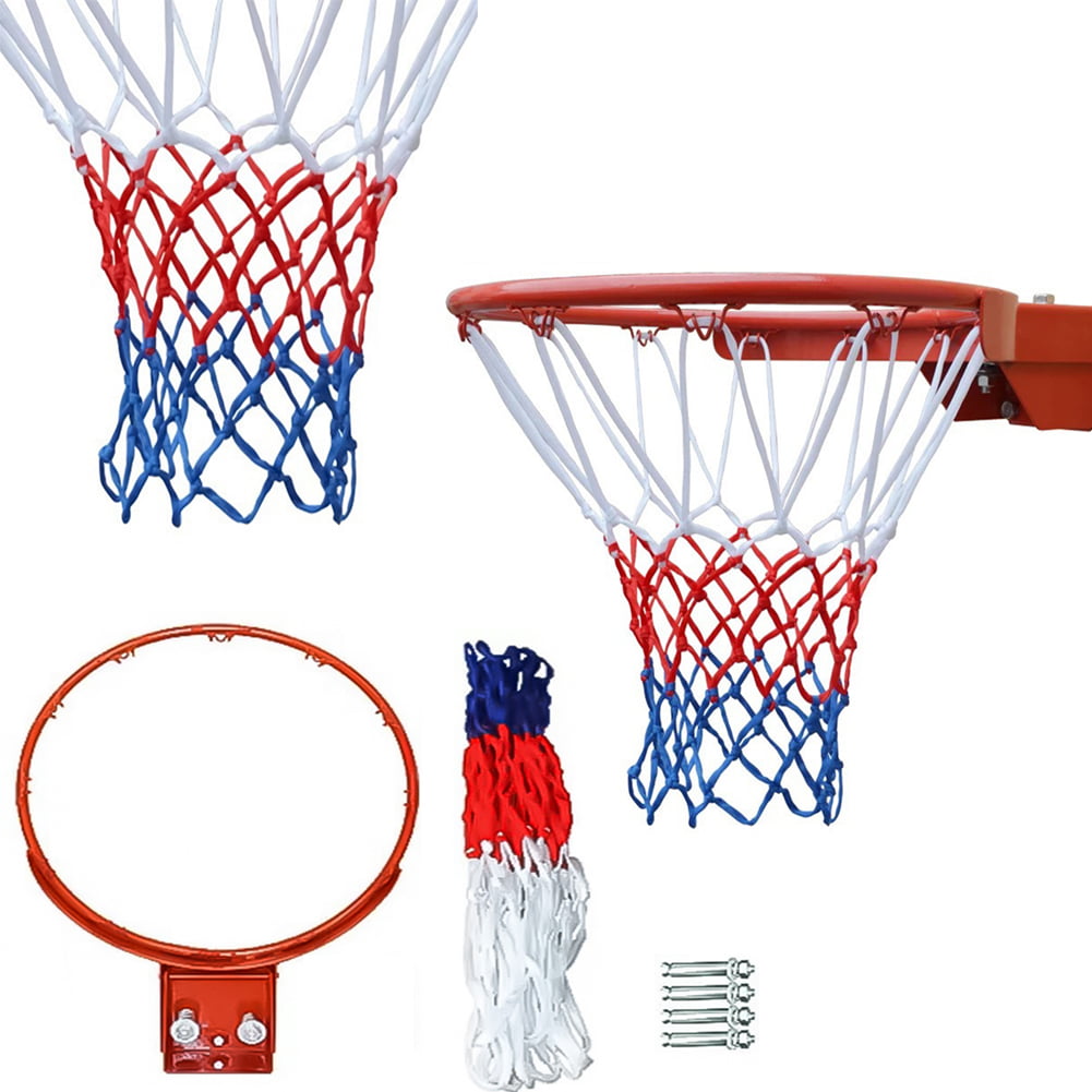 White Net & Wall Mount Official Size Basketball Ring Kid & Adult Hoop 45 CM 