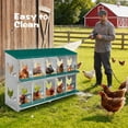 thumbnail image 5 of 3/6/8/10 Compartment Chicken Nesting Box with Roll Away Egg Collection, Perch & Lid Cover, Wall Mount/Free Standing for Hens Ducks, 5 of 8