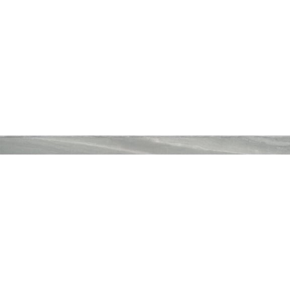 The Tile Life Porto Alaska Gray Glossy Porcelain Bullnose Tile Trim, 2 x 24 in, 1-Piece