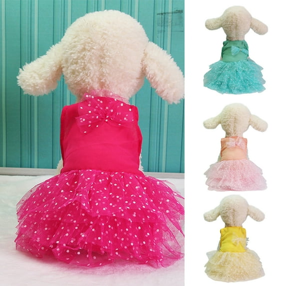 Visland Dog Dress Pet Cute Small Dog Skirt Dress , Resistant Polyester Puppy Princess Wedding Dress Pet Garment