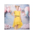 thumbnail image 2 of Sunny Fashion Girls Dress Yellow Ruffle Butterfly Belt High Low Birthday Party Sleeveless 12 Years, 2 of 6