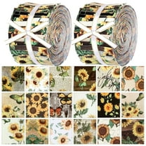 40Pcs Jelly Roll Fabric Strips for Quilting and Sewing, 2.6" x 20" Fabric for DIY Crafting, Sunflower Series