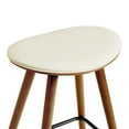 thumbnail image 3 of 26 Inch Faux Leather Counter Height Backless Bar Stool, Brown and Cream- Saltoro Sherpi, 3 of 5