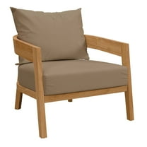 Modway Brisbane Teak Wood Outdoor Patio Armchair