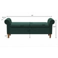 thumbnail image 3 of 63" Storage Ottoman Bench, Button Tufted End of Bed Ottoman Bench, Rolled Armed Ottoman Couch Long Bench, Multifunctional Storage Rectangular Sofa Stool, for Bedroom, Living Room, Hallway, Green, 3 of 9
