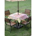 thumbnail image 4 of Outdoor Tablecloths with Umbrella Hole & Zipper, Bears 54x54 Inch Square Tablecloths, Cute Rainbow Clouds Moon Pink Purple Waterproof Table Cloth, Patio/Pool/Picnic Table Covers, 4 of 8