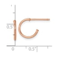 thumbnail image 2 of 14k Rose Gold 1.2 X 12mm Polished Post Hoop Earrings 12x12mm Wide 1.2mm Thick Hoop Earring for Women, 2 of 2