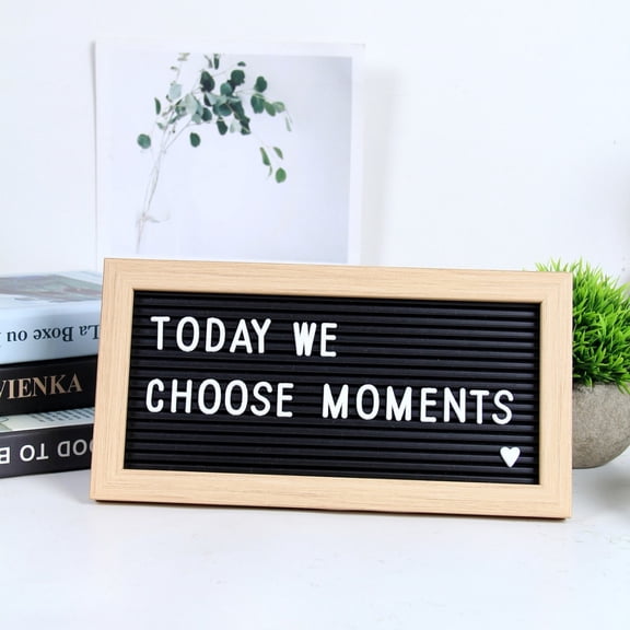 Wood‑framed Felt Letter Board, Portable Changeable‑letter Message Display Board for Wedding, Party, Hotel and Home Decoration