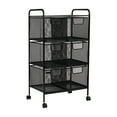 thumbnail image 7 of Mind Reader Multipurpose Rolling Cart with Drawers, Office Storage Organizer, Utility Cart, Metal, Black, 7 of 7