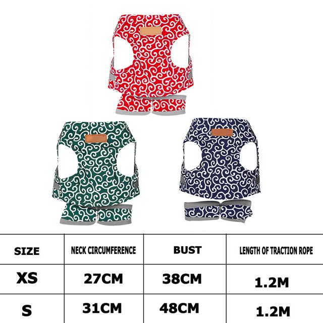 Arnés para mascotas de estilo japonés chaleco collar juego de correa para caminar al aire libre para perros pequeños Sywqhk Libre de BPA