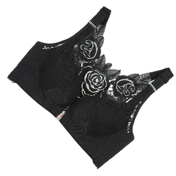 Sujetador push-up sin aros Qarigey de encaje negro 34/75D