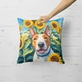 thumbnail image 2 of English Bull Terrier in Sunflowers Throw Pillow, 2 of 5