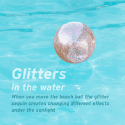 Clear Sports Beach Balls with Rainbow Sequin Glitter & Confetti - Summer Beach Pool Party Toy Volleyball Soccer Game & More 5 pcs