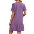 thumbnail image 5 of MOSHU Crew Neck Dresses for Women Short Sleeve Women Dresses Casual Swing Babydoll Midi Dress with Pockets, 5 of 12