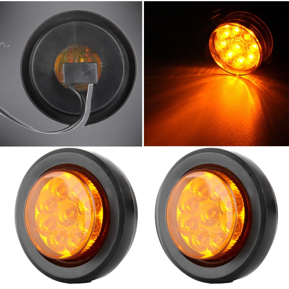 ECCPP 5-Pack Amber 17LED Cab Marker Lights - Chrome Torpedo Roof Running Clearance Lights For Trucks, Trailers, Peterbilt, Kenworth & More - View #8