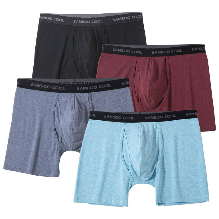 BAMBOO COOL Mens Underwear Boxer Briefs Breathable and Soft  with Fly Stretch SuperSoft Underwear For Men 4 Pack S : Clothing, Shoes &  Jewelry