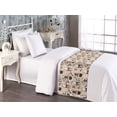 thumbnail image 2 of Nature Bed Runner, Butterfly Flora and Skull Pattern With Ornaments Continuous on Plain Back, Decorative Accent Bedding Scarf for Hotels Homes & Guest Rooms, Twin, Apricot and Eggshell, by Ambesonne, 2 of 3