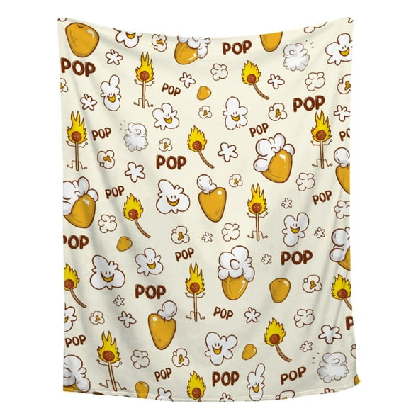 ZHONGKUI Couverture Mignonne Popcorn Couverture Alimentaire, Cadeau Popcorn Amateur de Popcorn, Couverture de Lit Amusante Popcorn, Couverture Légère Super Douce et Confortable pour Canapé Lit Sofa, 30 Pieds'x40 Pieds'-Taille Tout-Petit Bébé/animal