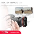thumbnail image 4 of Xpix XPIX-PRO-ACCESSORY-KIT311-NFBA 58 mm 2.2x Telephoto & 0.43x Wide Angle HD Lens with SLR AF Power Zoom Flash for Canon Rebel, 4 of 9