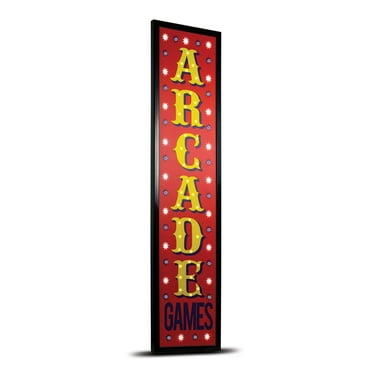 American Art Decor Arcade Games Framed LED Wall Sign - 40" x 10"