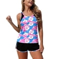 thumbnail image 2 of Zynoxe Womens Tankini Bathing Suits Fashion Print 2 Piece Swimsuit for Women Sleeveless Round Neck Tanks and Shorts Beachwear 2XL, 2 of 7