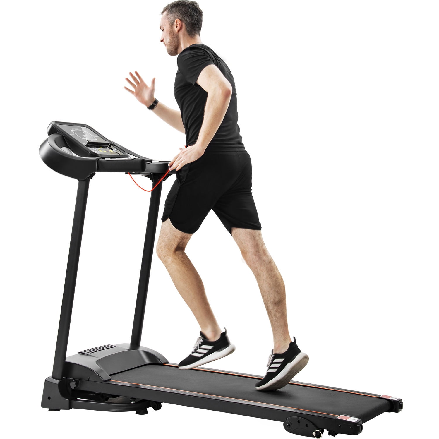 ZELUS Treadmill for Home or Office Heart Rate Monitor Folding Flat Treadmill with incline for Cardio Training up to 6.2mph 10 km/h Walking Running Machine with Free Sports 
