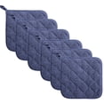 thumbnail image 2 of Linnome 6Pcs Thick Cotton Square Placemats Reusable Heat Resistant Washable Dining Table Mats Solid Fabric Table Accessories for Kitchen Dining Home Daily Tabletop Decor, 2 of 5
