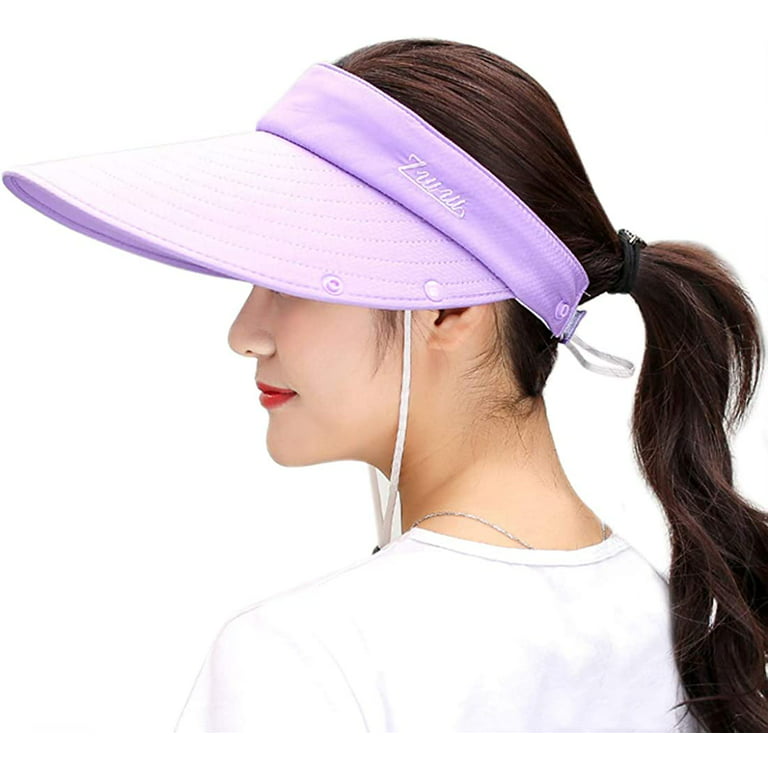 Generic Fishing Hat for Women Men Mesh Outdoor Summer UV Protective Hat  Wide Brim Foldable Cap with Ponytail Hole