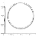 thumbnail image 4 of Auriga Fine Jewelry 10K White Gold 2mm Endless Hoop Earrings for Women, 4 of 6