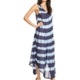 thumbnail image 3 of Sakkas Neja Women's Casual Maxi Summer Sleeveless Loose Fit Tie Dye Tank Dress - Navy - One Size Regular, 3 of 5