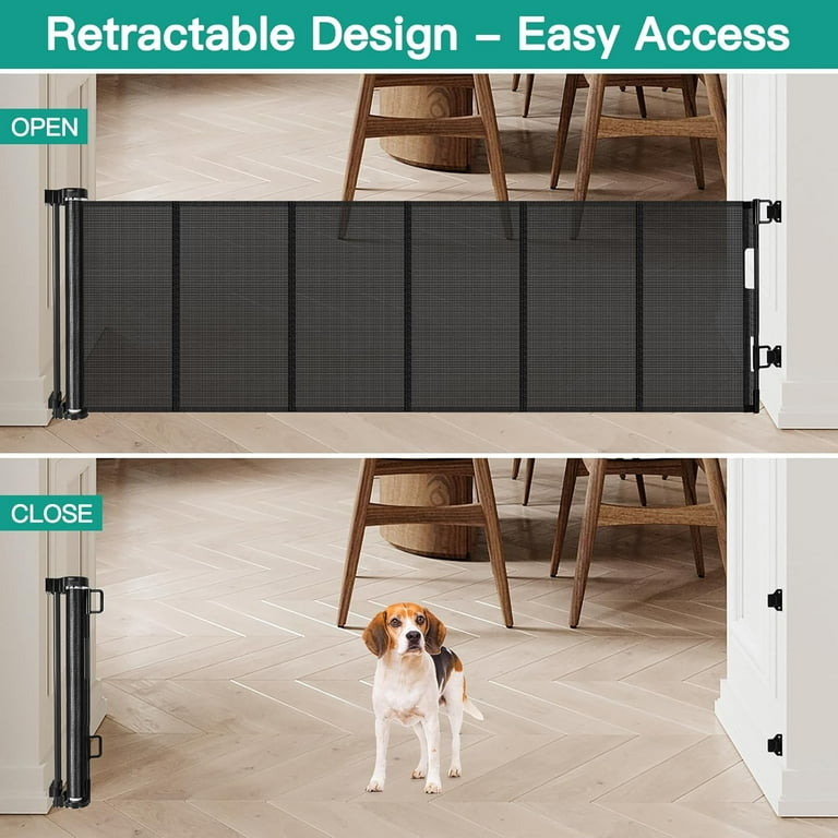 24 Inch Tall x 75 Inch Extra Wide Retractable Dog Gate for The
