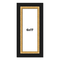 6x17 Frame Gold Real Wood Picture Frame Width 2.25 Inches | Interior Frame Depth 0.5 Inches |