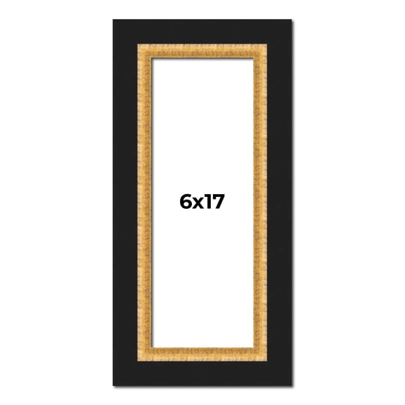 6x17 Frame Gold Real Wood Picture Frame Width 2.25 Inches | Interior Frame Depth 0.5 Inches |