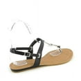 thumbnail image 2 of Bamboo Women's Vegan Leather Silver Jeweled Metal Detailing Flat Thong Sandal, 2 of 4