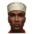 thumbnail image 2 of Off White and Gold African Cotton Kufi Hat, 2 of 2