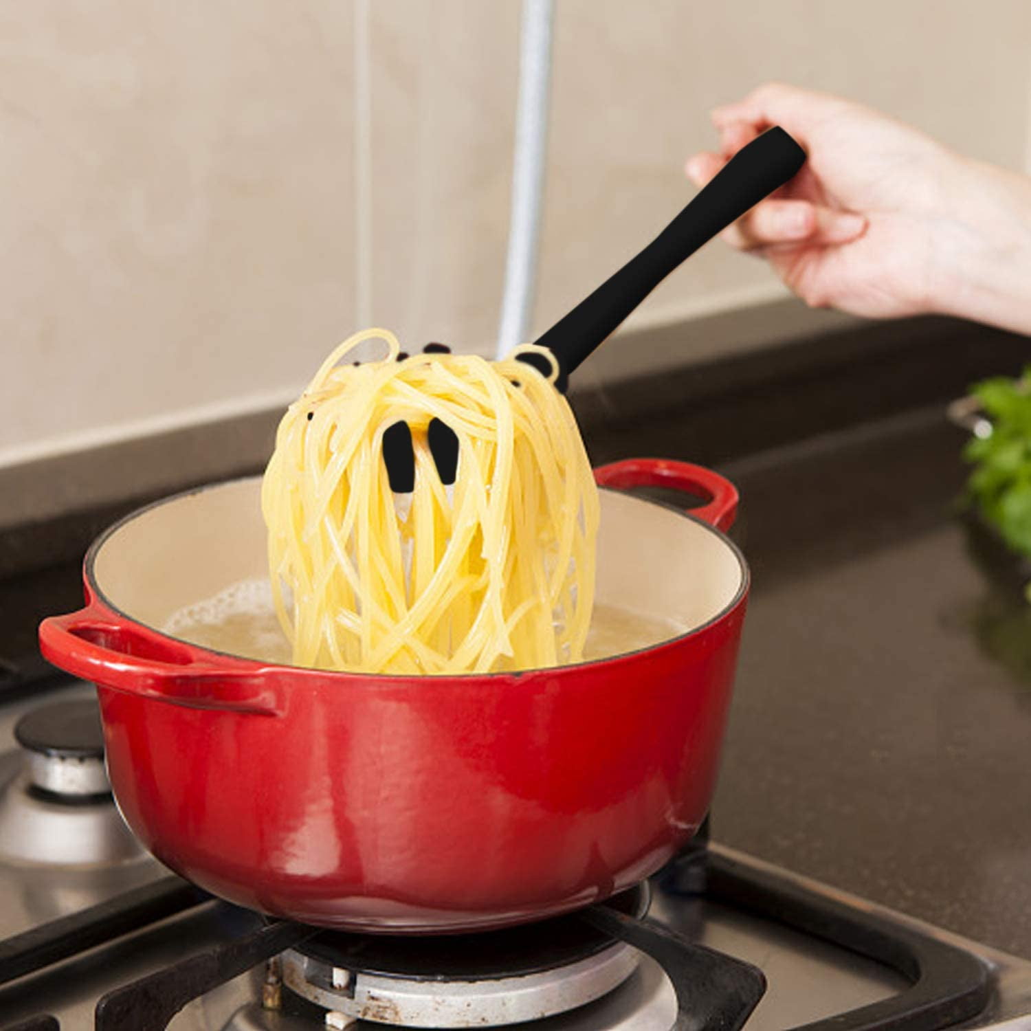 Tohuu Kitchen Pasta Spoon Silicone Spaghetti Server Pasta Fork