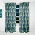 thumbnail image 2 of Designart 'Retro Luxury Waves In Blue and Gold VII' Mid-Century Modern Curtain Panel, 2 of 5