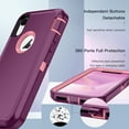 thumbnail image 6 of I-HONVA Compatible with iPhone XR Case,3-Layer Military Grade Drop Protection Anti-Slip Bumper Rugged Shockproof Dustproof Protection Phone Case,Purple Pink, 6 of 6