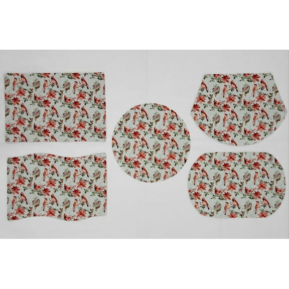 Winter Cardinals Placemats by Penny's Needful Things (Oval - Set of 2)
