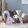 thumbnail image 2 of Sanrio Kuromi Cinnamoroll Flannel Blanket Soft Quilt Thicken Plush Nap Blanket Cartoon My Melody Sofa Blanket Child Aldult Gift, 2 of 11
