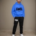 thumbnail image 2 of Caqnni Toddler Boy Clothes Long Sleeve Color Block Crewneck Sweatshirt Pants Set Fall Winter Outfits Fall Winter Set Children's Thermal Underwear Se(Dark Blue,2-3 Years), 2 of 8