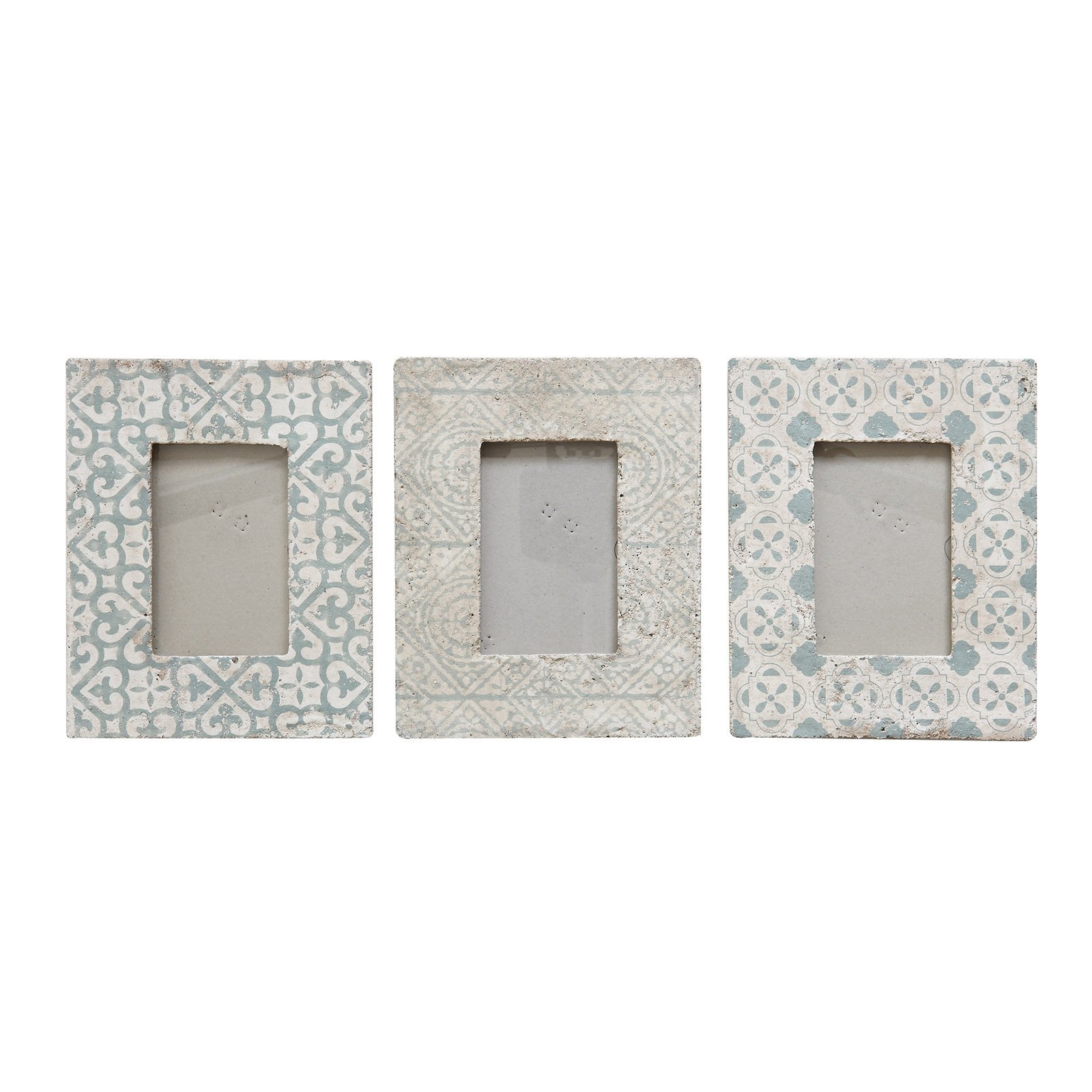 Desert Fields Grey & White Cement Photo Frames (Set of 3 Designs)