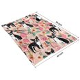 thumbnail image 4 of Pink Boston Terrier and Flower Blanket,Comfortable Soft Lamb Wool Throw Blanket,All Season,Warm Lightweight Blankets for Sofa Bed Couch Living Room Chair,40"x50", 4 of 4