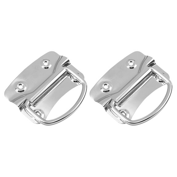 KALLORY 2Pcs Pull Handle Stainless Steel Silver Folding for Bookcases and Storage