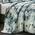thumbnail image 4 of Reversible Bedspread Set – Watercolor Abstract Quilt with Shams - Lightweight Microfiber Bedding in Blue Gray (Rey, Queen), 4 of 6