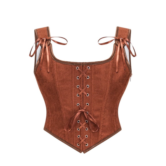 Generic Womens Sexy Vintage 1920s Renaissance Lace Trim Corset Bustier