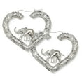 thumbnail image 2 of Elephant 925 Sterling Silver Bamboo Hoops, Earrings, 2 of 6